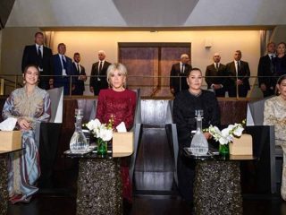 TRH Princesses Lalla Khadija, Lalla Meryem, & Lalla Hasnaa, Joined by Brigitte Macron, Attend Opening Show of Rabat Royal Theater